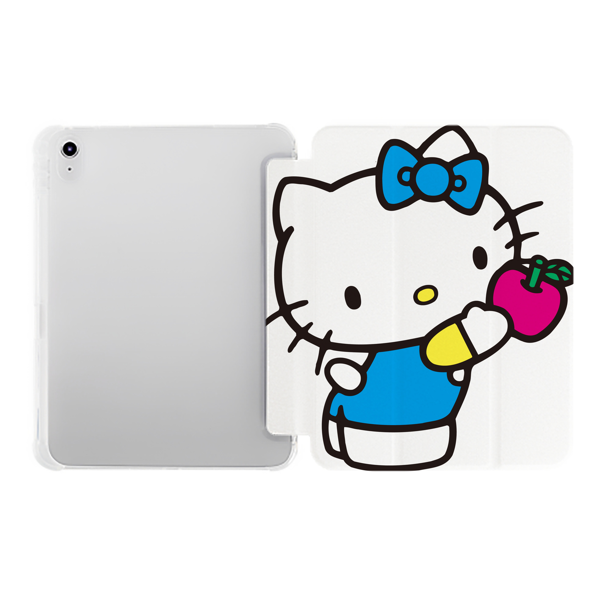 （画像用） Hello Kitty ハローキティ IPad ケース ペン収納付き 三つ折りスタンド PUレザー×シリコン 対応機種9.5/10.5/10.9インチ